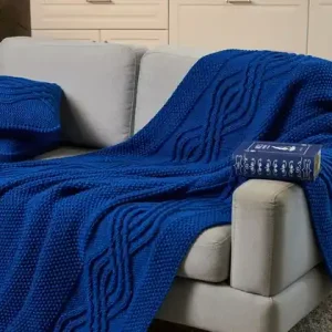 Piękny dzianinowy pled 160x200cm. Wykonany ręcznie. Wyjątkowa oferta