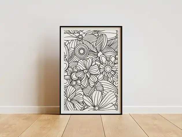 Okazja Plakat - Florale bw