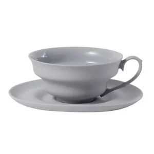 Sprawdź teraz Filiżanka XL ze spodkiem / szara porcelana