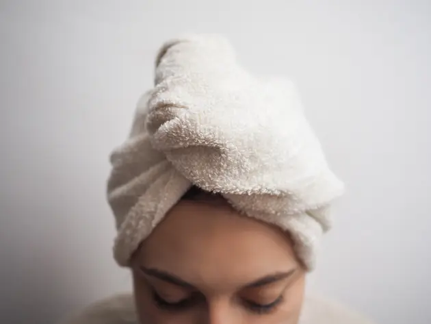 Lniany turban frotte creamy white Hit sprzedaży