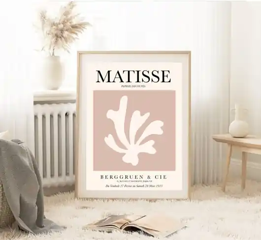 Dostępne od ręki PLAKAT abstrakcyjny Matisse beżowy obraz