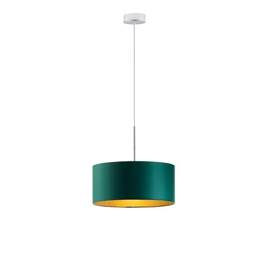 Cena promocyjna Zielona lampa wisząca do salonu ze złotymi elementami SINTRA GOLD fi - 30 cm