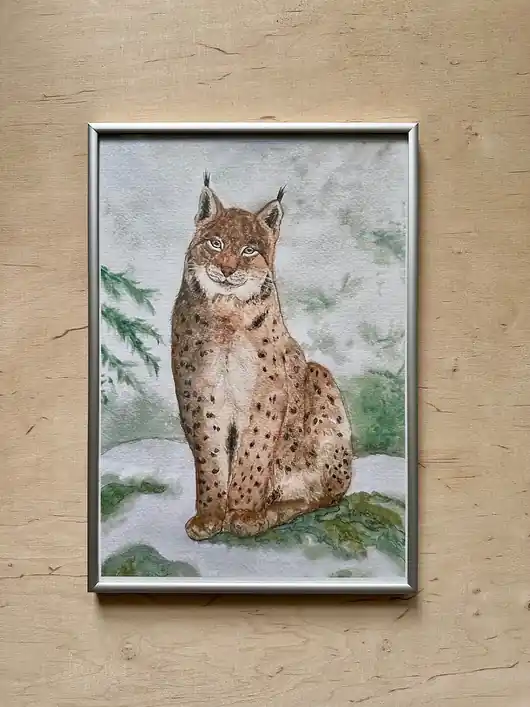 Plakat Ryś Bezpieczne zakupy