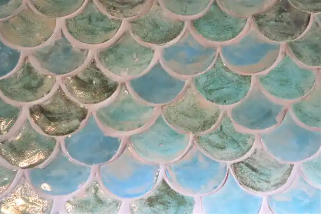Oferta Płytki Ceramiczne kształt łuski Turkus