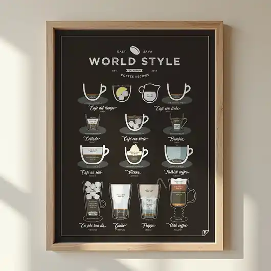 World Style Coffee plakat Niska cena