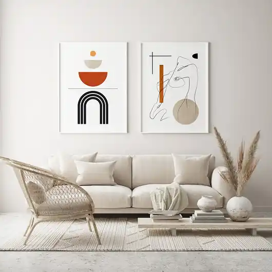 Zestaw plakatów geometrycznych boho styl Dostępne od ręki