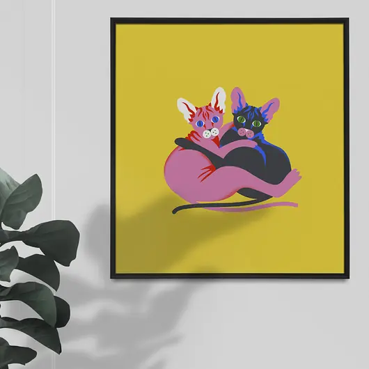 Darmowy zwrot Plakat Kocia miłość