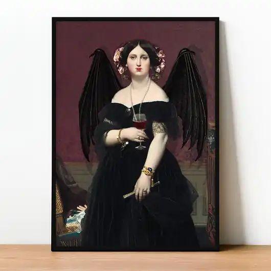 Plakat Fine Art giclee kolaż Lady Vampire Darmowy zwrot