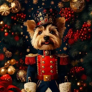 Bezpieczna płatność Poduszka ozdobna na Boże Narodzenie z yorkiem