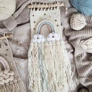 Makatka tęcza, gwiazdki, dekoracja na ścianę Wyjątkowa oferta