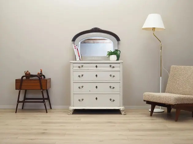 Hit sprzedaży Lustro w dębowej ramie, duński design, lata 60, produkcja Dania