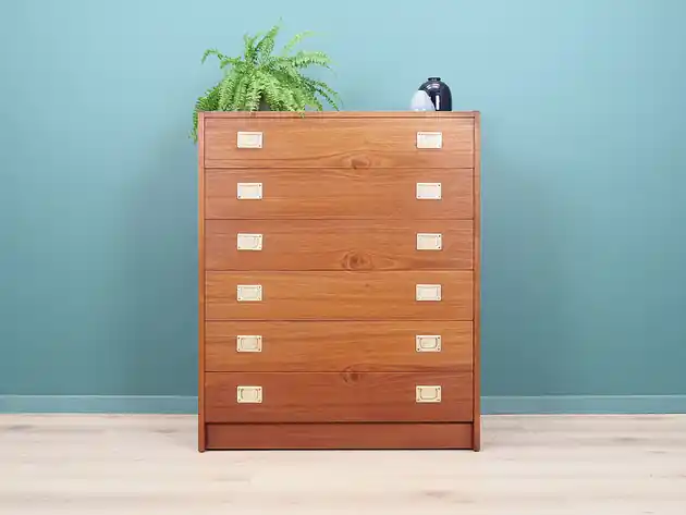 Komoda czereśniowa, lata 70, duński design, produkcja Dania Popularny