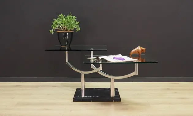 Oferta Stolik kawowy metalowy, duński design, lata 90