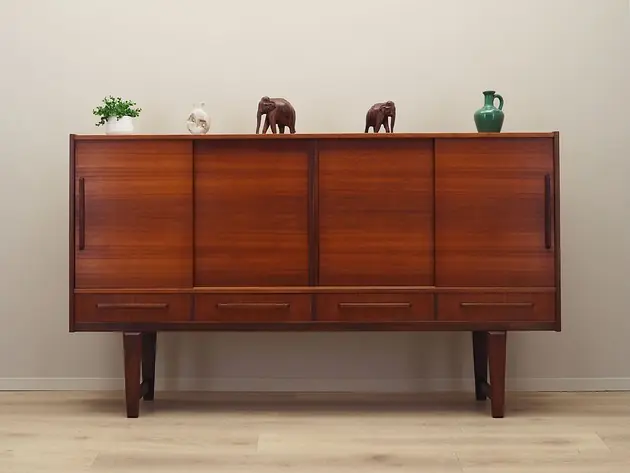 Highboard tekowy, duński design, lata 60, producent PMJ Viby J Darmowy zwrot