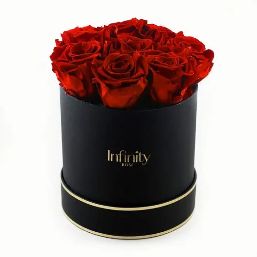 Czarno-złoty Flower Box Infinity Rose naturalne czerwone wieczne róże Łatwy zwrot