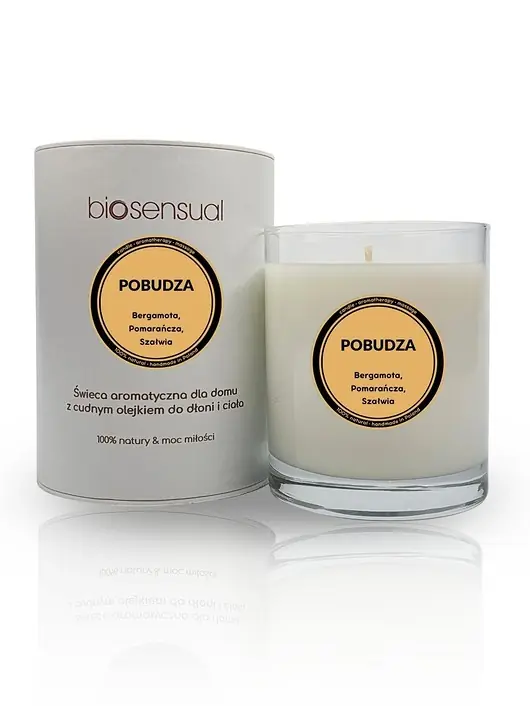 Bezpieczne zakupy Świeca do masażu i aromaterapii POBUDZA 200g