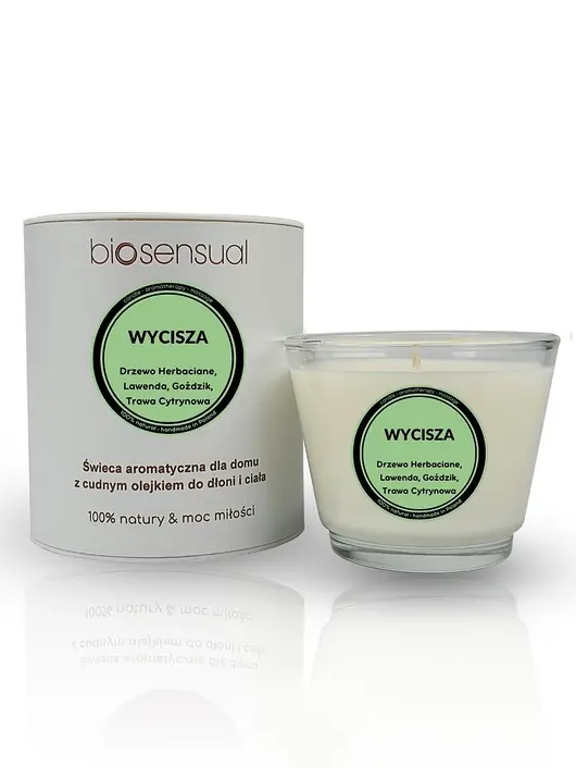 Świeca do masażu i aromaterapii WYCISZA 80g Szybka dostawa