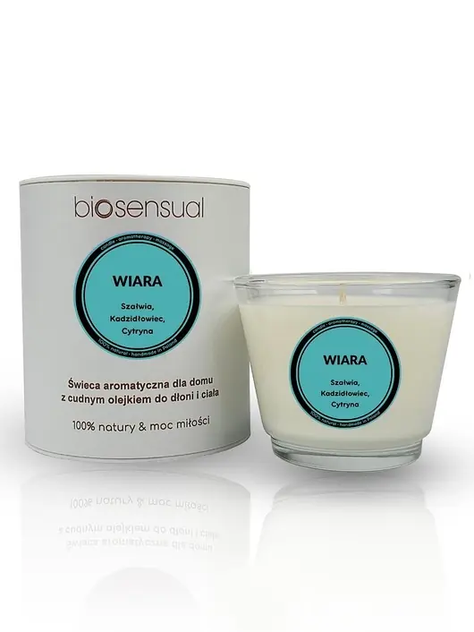 Świeca do masażu i aromaterapii WIARA 80g Nie przegap