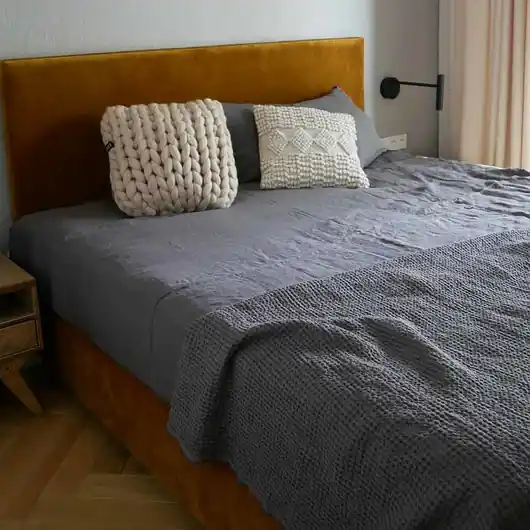 Oferta limitowana Skandynawska narzuta na łóżko len wafel