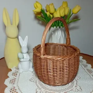 Sprawdź teraz Wiklinowy koszyk na święconkę wielkanocną WIELKANOC 20cm