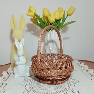Obniżka ceny Wiklinowy koszyk na święconkę wielkanocną WIELKANOC 20cm