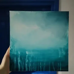 Obraz ręcznie malowany na płótnie 29x29 cm - abstrakcyjny pejzaż Dodaj do koszyka