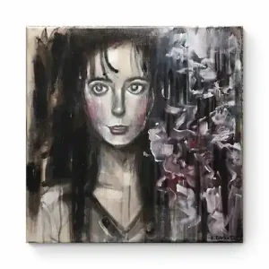 Nie przegap Obraz ręcznie malowany na płótnie 50x50 cm - kobieta