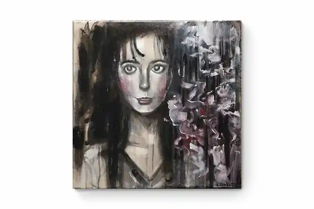 Nie przegap Obraz ręcznie malowany na płótnie 50x50 cm - kobieta
