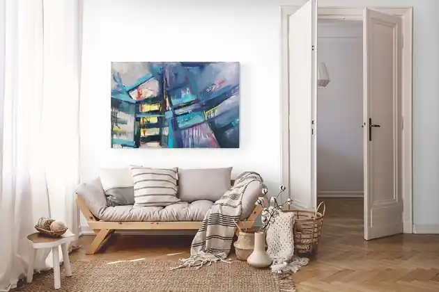 Obniżka ceny Obraz ręcznie malowany na płótnie 70x100 cm - abstrakcja