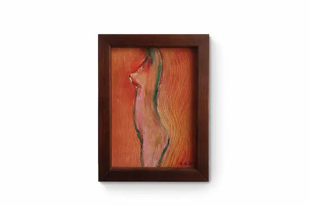 Obraz ręcznie malowany na płótnie 21x15 cm - kobieta Zniżka