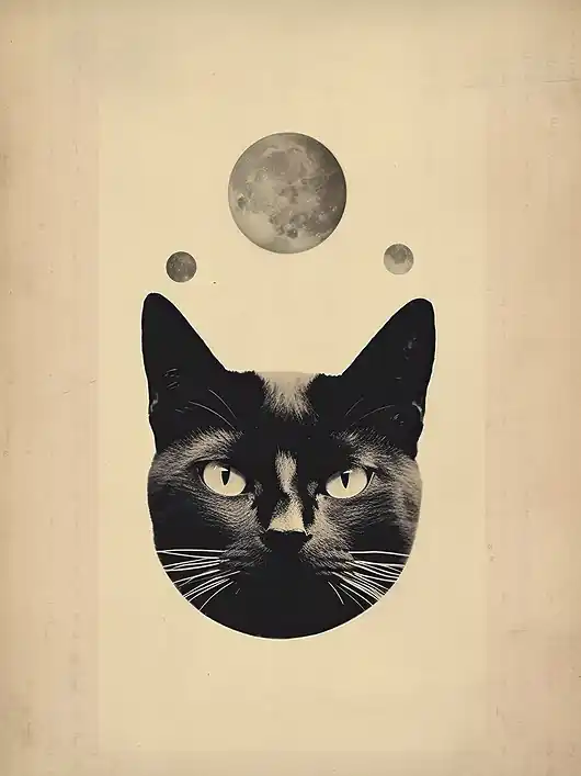Plakat / Surrealistyczny Kolaż / Kot Kup teraz