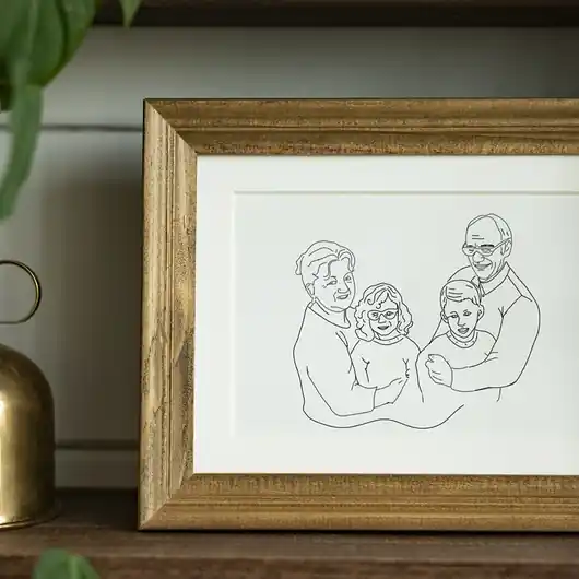 Zamów dziś Linearny portret dla dziadków