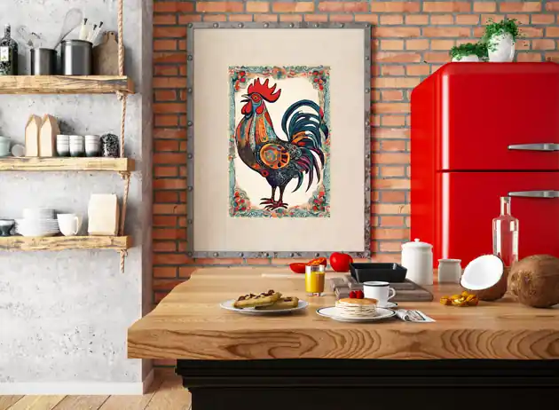 Tylko dziś PLAKAT kogut, obraz na ścianę, wiejska dekoracja