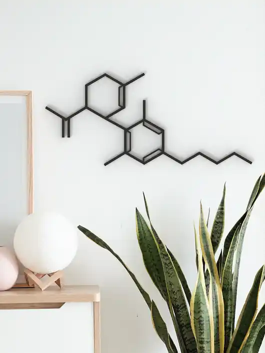 Hit cenowy CBD molekuły -3d artystyczna geometryczna dekoracja ścienna