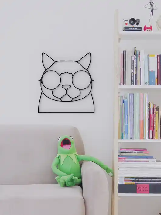 Kot w okularach -dekoracja 3d na ścianę , ozdoba do pokoju dziecięcego Cena promocyjna