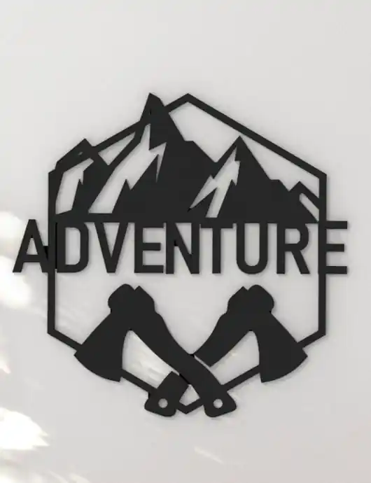 Nowość Adventure znak - artystyczna dekoracja ścienna dla miłośników lasu