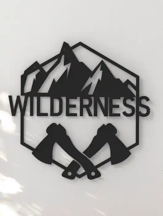 Wybór klientów Wilderness znak - artystyczna dekoracja ścienna dla miłośników lasu