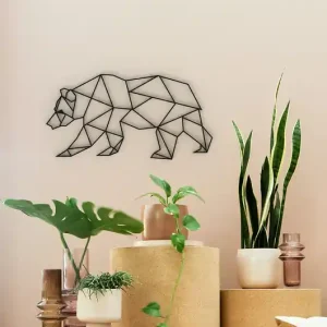 Darmowy zwrot Niedźwiedź - leśna dekoracja , geometryczna dekoracja na ścianę