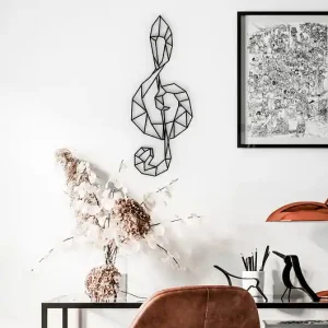 Darmowy zwrot Geometryczny klucz wiolinowy, klucz skrzypcowy - dekoracja ścienna dla muzyków