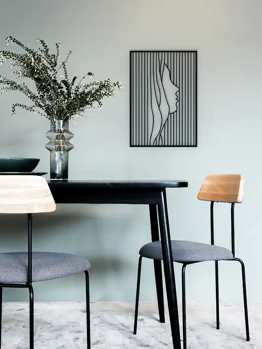 Premium Twarz kobiety za zasłoną - minimalistyczna dekoracja ścienna scandi