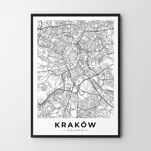 Bezpieczna płatność Plakat Mapa Krakowa