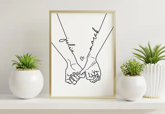 Kup teraz Plakat minimalistyczny złączone dłonie