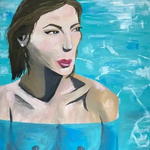 Płynę by M. Kubiak duży obraz malowany na płótnie 50x60 cm Wyprzedaż