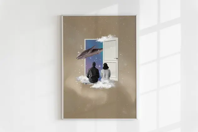 Plakat Kosmiczny Wieloryb Zniżka