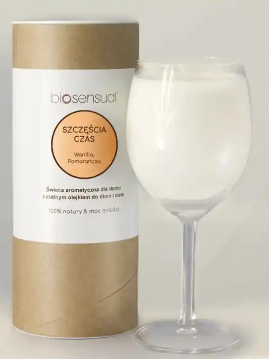 Świeca do aromaterapii i masażu SZCZĘŚCIA CZAS 200g Popularny