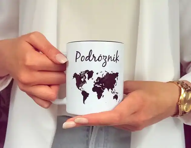 Premium Kubek PODRÓŻNIK z CZARNYM WNĘTRZEM