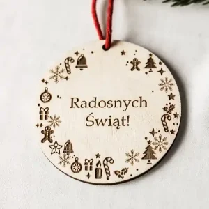 Drewniana bombka z życzeniami Kup teraz