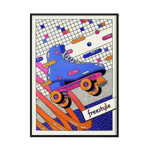 Tani Plakat Freestyle Rollerskate pomarańcz