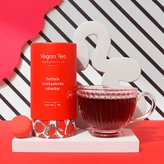 Popularny Herbata owocowa Truskawkowy Rabarbar Vegan Tea