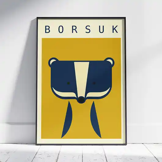 Borsuk - plakat dla dzieci, zwierzęta, dekoracja do pokoju dziecka Ograniczona ilość